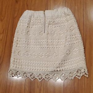 Elegant Cream Lace Skirt